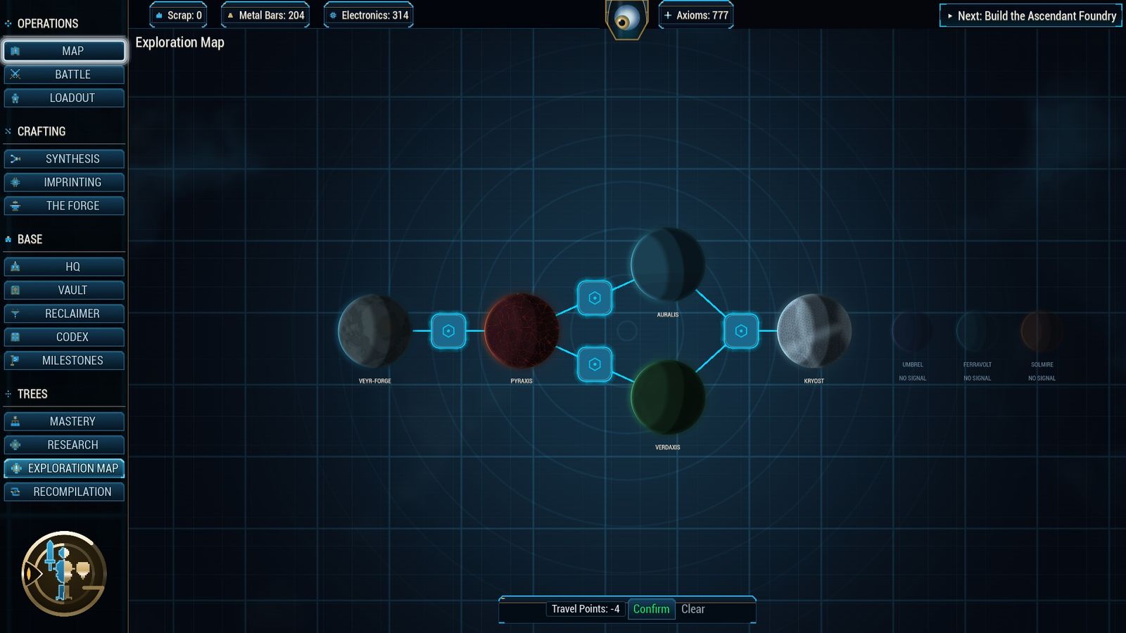 The exploration map
